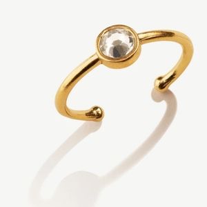 Clear Crystal Birthstone Ring, April